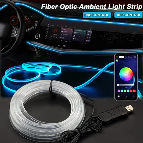 Sa9713d9587794ebe88960dbcbdc92fb3o.webp 2/3/4/5M RGB Car Interior Ambient LED Light Strip Invisible USB Fiber Optic Atmosphere Lamp Support APP Control 34